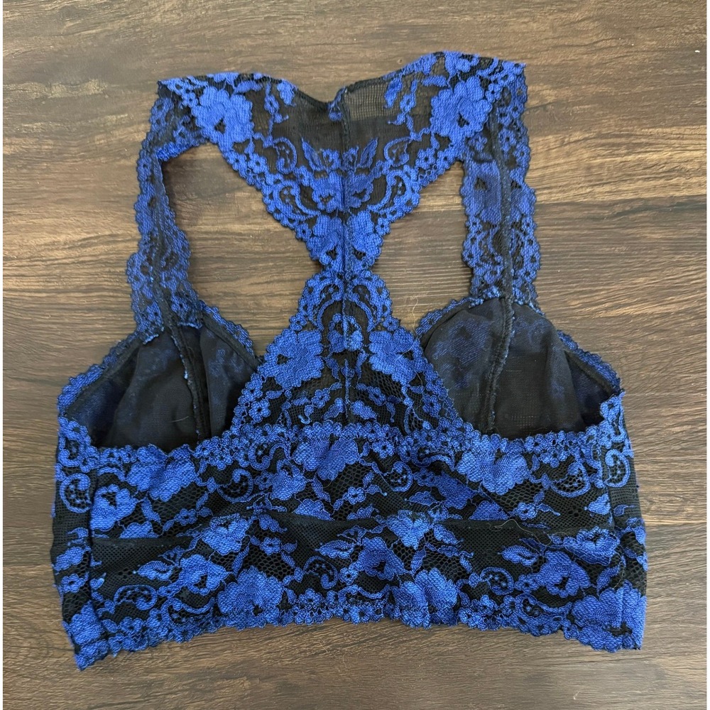 Intimately Free People Women's Cross Dye Galoon Lace Racerback Bra Size S - Picture 4 of 5